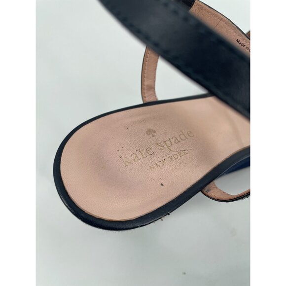 Kate Spade New York Womens 8.5M Platform Wedge Sandals Leather Denim Chic - Picture 7 of 9